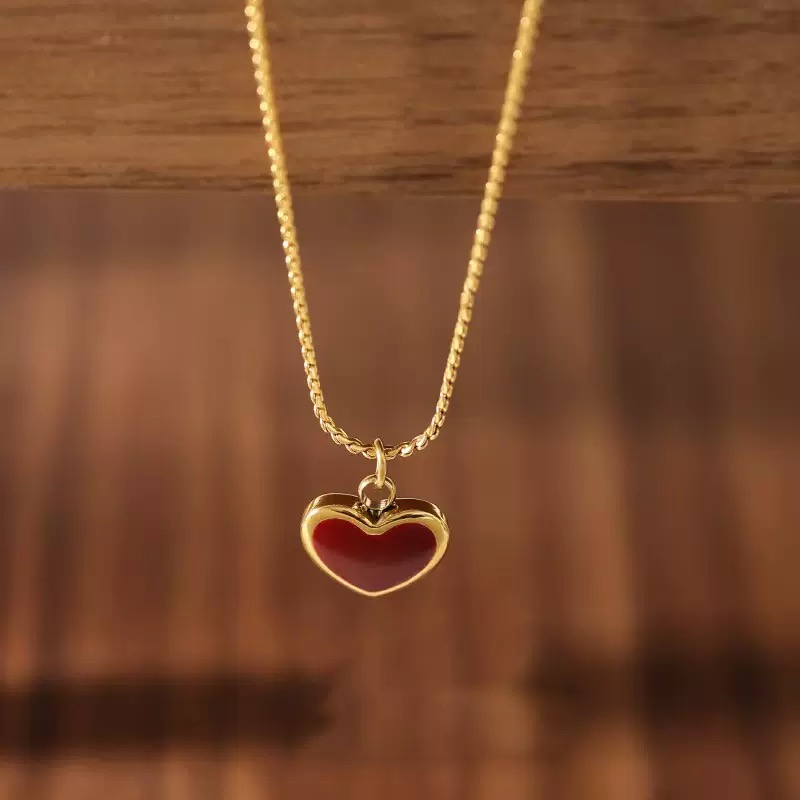 Ruby heart pendant necklace
